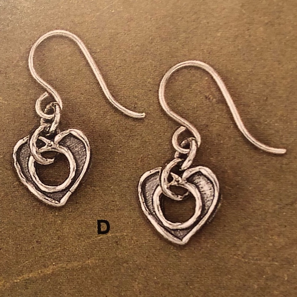 Silpada Artisan Oxidized Sterling Silver Cutout Heart Dangle Earrings W1912 - Picture 2 of 16